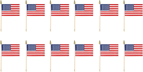 Beistle 12-Pack American Rayon Flag, 4-Inch by 6-Inch