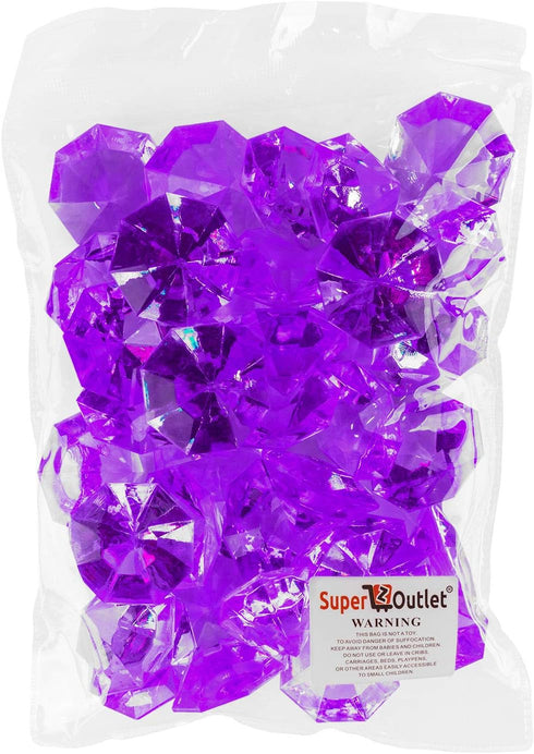 Super Z Outlet Acrylic Colorful Round Decorations - Table Scatter, Vase Fillers, Arts & Crafts, 36 Pieces (Purple)