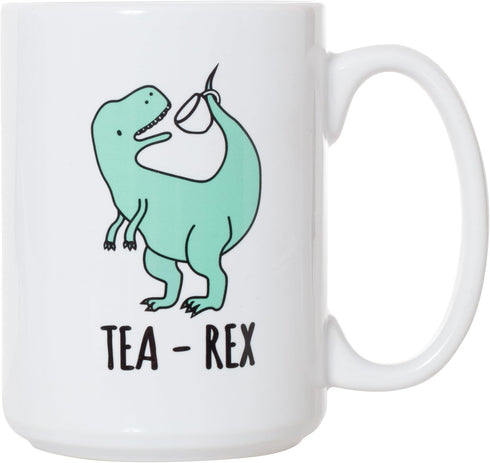 Artisan Owl Funny Tea Rex Tyrannosaurus Rex Mug, 15 oz Large Dinosaur Coffee Cup for Tea & Coffee Lovers