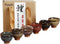 6pc Ceramic Kung Fu Tea Set with Japanese Tea Cup and Sake Cup, 2.1oz Capacity, Available in 6 Colors