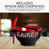 Ramen Bowl Set with Chopsticks and Spoon, 18 Ounce Red Microwavable Ceramic Ramen Bowl Set for Noodles and Pho