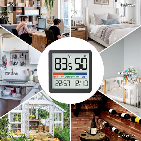 VOCOO Humidity Gauge Indoor Thermometer, Digital Humidity Sensor with Temperature Monitor, Accurate Hygrometer (2 Pack)