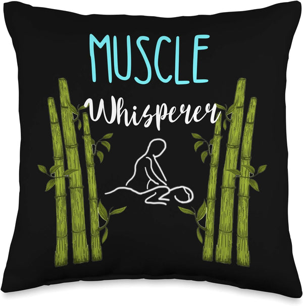 Muscle Whisperer Massage Therapist Masseur Relaxation Spa Throw Pillow, 16x16, Multicolor