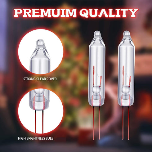Mudder 100 Pcs Mini Christmas Replacement Light Bulbs, 2.5 Volt for Indoor Outdoor Xmas Decor, Clear