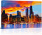 Canvas Wall Art - Chicago Skyline at Dusk, Modern Gallery Decor, Stretched and Framed 12" x 16"