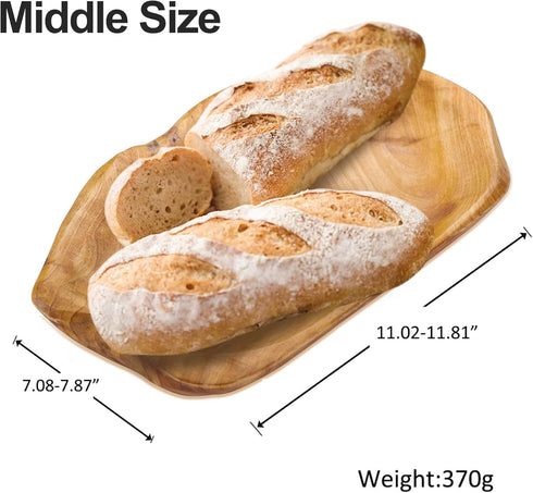 Top Plaza Wood Fruit Bowl, Storage Baskets for Bread, Fruit, Snacks, Unique Irregular Wooden Art Decor for Kitchen