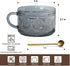 14 Oz Set 2 Vintage Glass Coffee Mugs, of Embossed Glassware Tea Cups for Breakfast, Dessert, Cappuccino, Latte