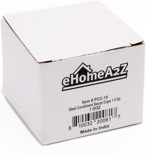 EHOMEA2Z Ramekins Stainless Steel Condiment Sauce Cups, Commercial Grade Metal Ramekins, 12 Pack 1.5 oz