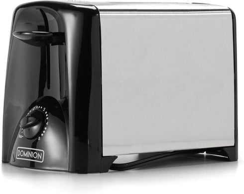 Dominion 2-Slice Toaster with Shade Control, Slide-Out Crumb Tray, Auto-Shutoff, Toast Lift, Brushed Stainless Steel/Black by Dominion