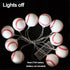6.5ft 10LED Yayfazy Baseball Decorations String Lights, Timer Battery Operated Room Decor,Baseball Ornaments