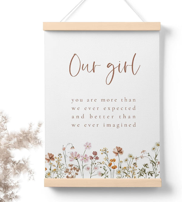 PaJiaNi Wildflower Nursery Decor, Our Girl Thank Heaven for Little Girls Wall