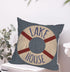 Waterproof Outdoor Lake House Pillow Covers 24x24 Inch Vintage Summer Coastal Nautical Life Buoy Throw Pillow Cases