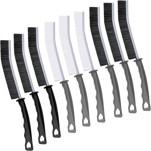 JONMON Crevice Cleaning Brush: Hard Bristle Gap Scrub Tool for Household, Kitchen, Bathroom, 9 Pcs