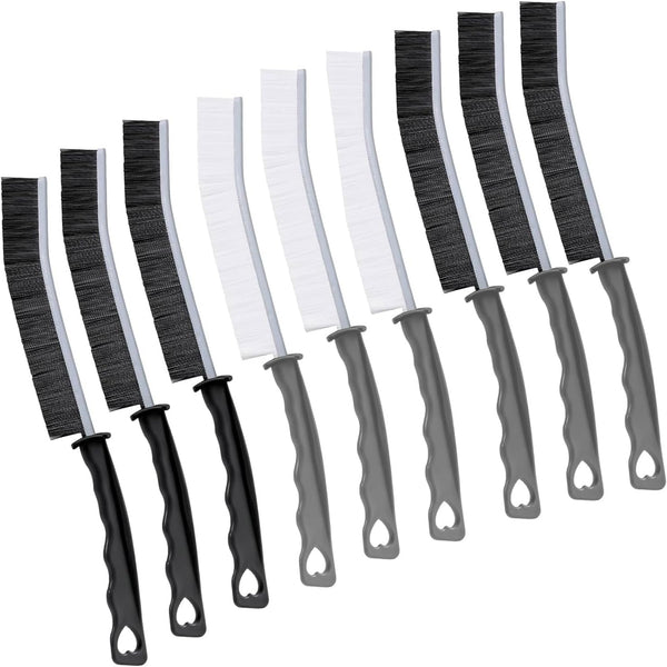 JONMON Crevice Cleaning Brush: Hard Bristle Gap Scrub Tool for Household, Kitchen, Bathroom, 9 Pcs