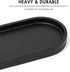 Matte Black Round Soap Dispenser Tray, 8” Organizer Plate for Bathrooms and Kitchens, Holds 2 Dispensers