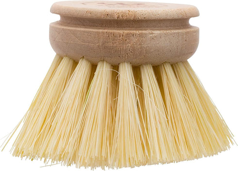 1-5/8-inch, Set 2, 100% REDECKER Replacement Head for Dish Brush, of Natural Tampico Fiber and Untreated Beechwood