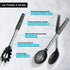 Silicone Spatula and Cooking Spoon Set, 5 Pack Non-Stick Utensils, Heat Resistant with Stainless Steel Handle (Black)