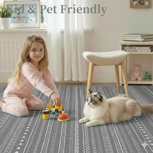 2x8 Enkor Runner Rugs for Hallway, Washable Soft Maroc Non Slip Floor Rugs for Kitchen, Modern Mat for Living Room