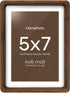 Homeforia 5x7 Picture Frame Brown Wood, Mortise & Tenon Dark Wooden 5