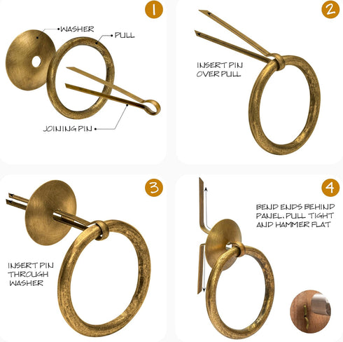 Chinese Medicine Cabinet Pulls, 2.4 Inches - Set of 2 - Architectural, Interior Design Hardware