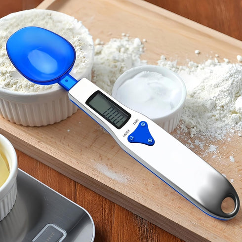 Yoidesu Digital Kitchen Scale, Electronic Gram Measuring Spoon, 500g/0.1g Blue Cute Weight Scale Spoon