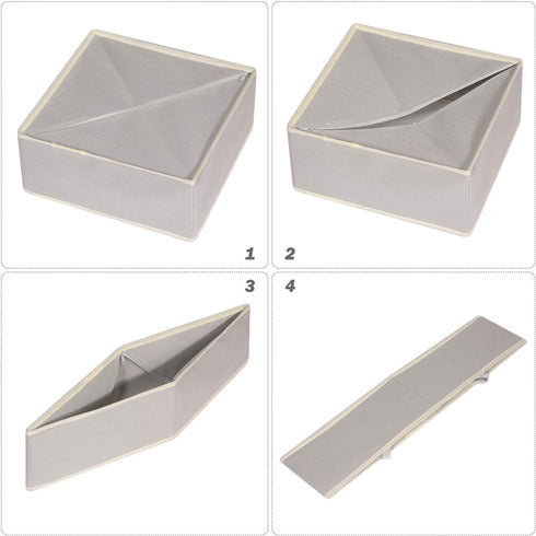 DIOMMELL Foldable Cloth Storage Box Organizer, Fabric Baskets Bins Containers Divider for Clothes, Set of 9 Grey