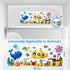 40x16 inches, 200 40 16in) Kids Bath Mat with Ocean Theme Design, Non-Slip with Suction Cups, Cartoon Sea Animals