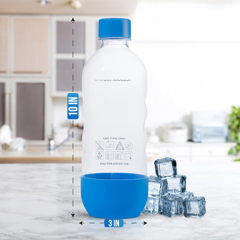 1 3-Pack Replacement Carbonating Sparkling Water Bottles for SodaStream - Liter, BPA-Free & Leak-Proof (Compatible