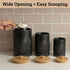Countertop Set 3 Set Ceramic Kitchen Canisters for of with Airtight Bamboo Lids - Black Kitchen Canisters with Airtight
