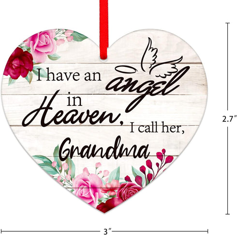 SICOHOME Memorial Christmas Ornament, I Have an Angel in Heaven, Sympathy Gift for Loss of Grandma