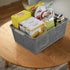 Gloreen 3 Pack Large Plastic Storage Baskets, Multipurpose Organizer Baskets in Grey