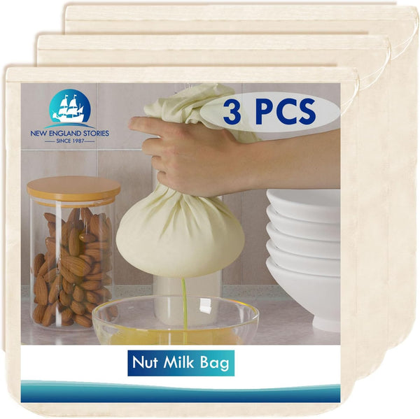 3 PCS Cheese Cloth Bag for Straining, 14x14 Inch Nut Milk Bags,100%