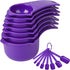 Plastic Measuring Cups and Spoons Set, 15 Pieces, 7 Dry & Liquid Measuring Cups, 7 Spice Spoons with Leveler