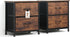 CAPHAUS Set of 2 Drawer Storage Tower w/ 2 Fabric Bins, Nightstand