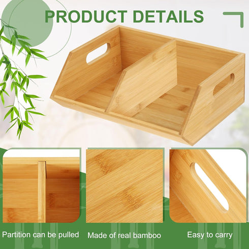 Barydat 3 Pcs Onion and Potato Storage, Bamboo Pantry Organizer, Stackable for Kitchen, Countertop, Vegetable Storage
