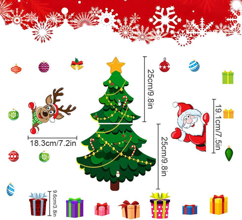 WABIWABI@HOME Set, Magnetic Christmas Tree for Refrigerator, Soft Magnetic Ornaments Reusable Holiday Decor for Kids