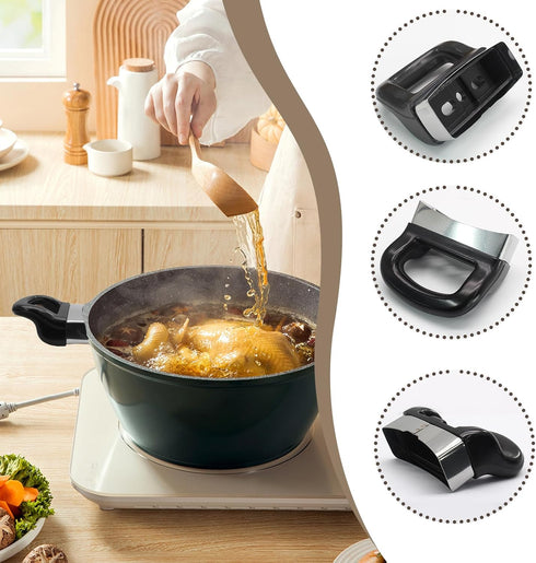 2pcs Pot Handle Replacement, Universal for Sauce Pot, Cooker, Steamer, Pressure Pan Short Side Handle (1 or 2-Hole