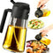 16oz/470ml Oil Sprayer for Cooking, 2 in 1 Oil Dispenser for Kitchen,