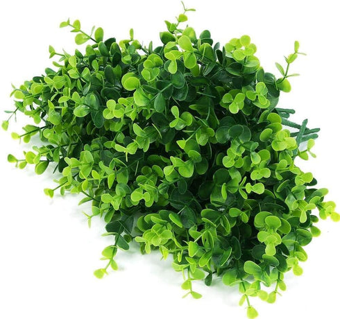 Artificial Plants Flowers Faux Boxwood Shrubs 6 Pack, Lifelike Fake Greenery Foliage for Garden, Patio, Wedding, Indoor