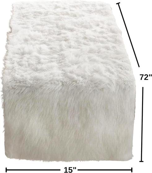 Faux Fur Design Table Runner, 15"x72", in Black