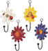 Notakia Creative Daisy Resin Wall Hooks, Hand-Painted Flower Iron Hook, Set of 4 Home Decoration