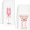 AQYIP Pink Bow Champagne Kitchen Towels, Coquette Pink Kitchen Decor, Alcohol Gifts Hand