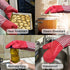 Silicone Oven Mitts - Heat Resistant 932? with Waterproof & Non-Slip Kitchen Mittens, Set of 2 Extra Long Gloves for