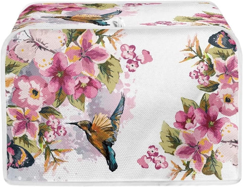 Hummingbird Flower Toaster Cover 4 Slice Washable Anti-Dust Small Appliance Cover Fits Most Standard Toasters