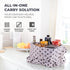 Zulay Kitchen 5 Pack Reusable Grocery Bags - Large Foldable Bags with Handles and Drawstring, Durable Machine Washable