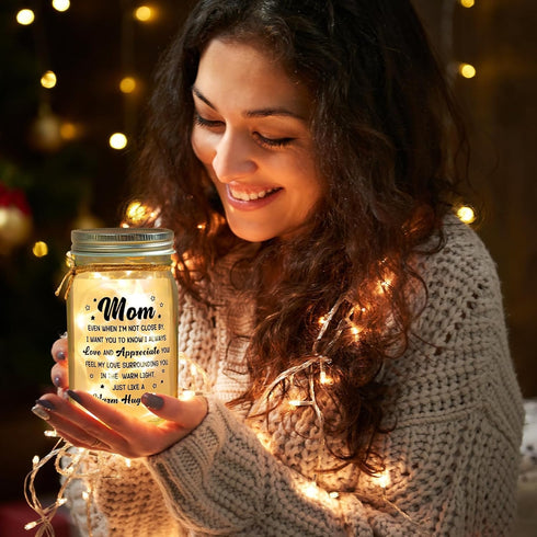 Sentimental Gifts for Mom, Mason Jar Night Light, Birthday Mothers Day Christmas Gifts for Mom from Daughter, Son