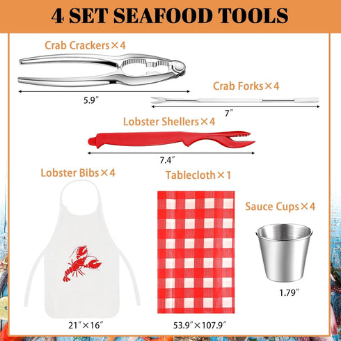 21 Set Set 1.7 oz Mepase Pcs Seafood Tools Nut Cracker Crab Crackers, Crab Forks/picks, Lobster Shellers, Dipping Sauce