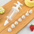 1Pc White Pipe Nozzles with Syringe, 8pcs Plastic Cream Baking Piping Nozzle Dispenser for Decorating