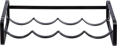 Amazon Basics Tabletop Stackable Metal Wine Rack - 4-Bottle, 3.74"D x 15.75"W x 7.87"H, Black