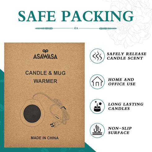 ASAWASA Candle Warmer for Large Jar, Coffee Mug Warmers, Safely Releases Scents Without a Flame, Melt The Candle